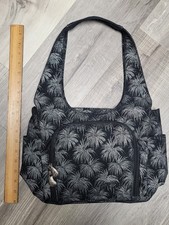 AmeriBag borsa a tracolla hobo nera argento palme arazzo borsa vintage