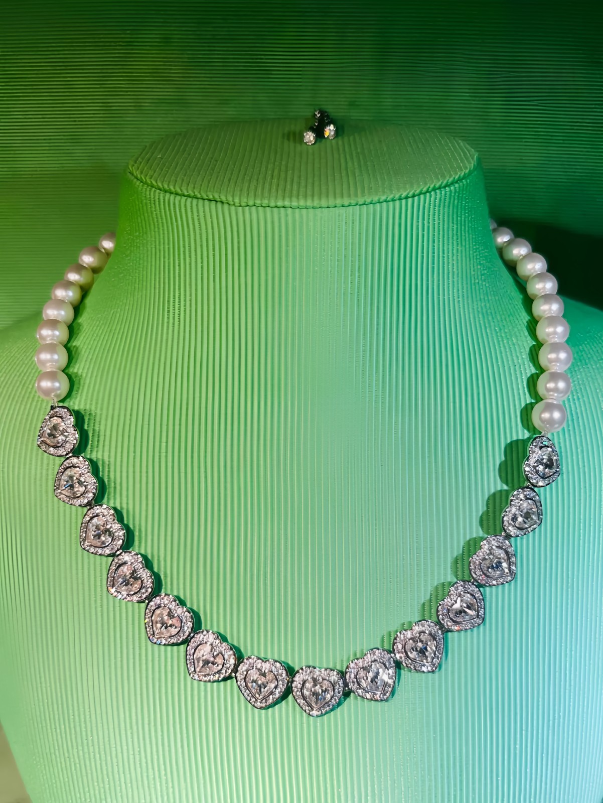 Swarovski Heart-shaped Pearl and Crystal Necklace for Women