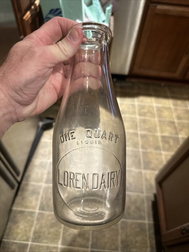 Loren Dairy Embossed Quart Milk Bottle Columbia Missouri ???