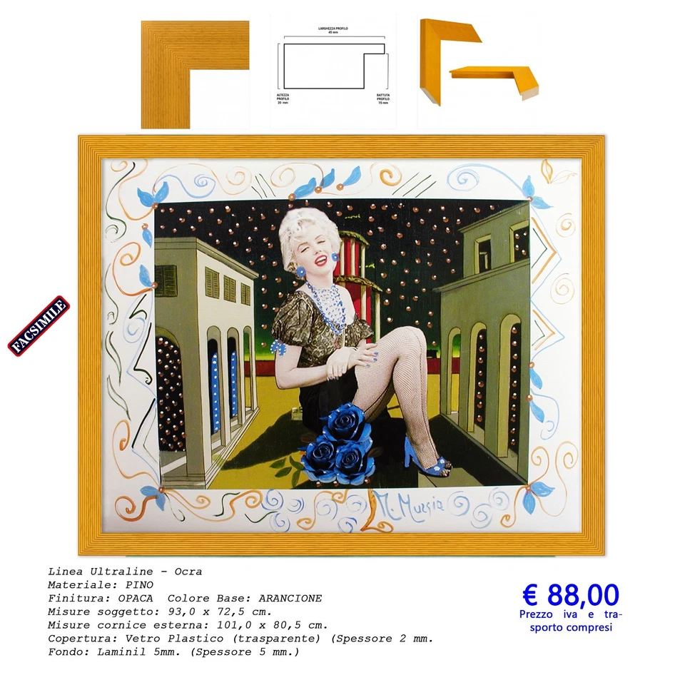 MARIA MURGIA  "Marilyn metafisica"  Foto dipinta cm 72,5 x 93   -ASTA 24 H- - Immagine 2 di 4