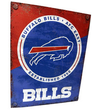 Buffalo Bills Two Tone Tin Sign wall decor 12.5" x 16" Made in USA