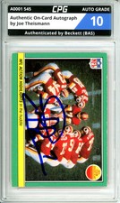 Authentic On-Card Autograph Signed by Joe Theismann CPG Auto Grade 10