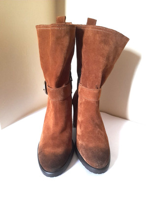 TAMARIS lässige braune ombre ECHT Wildleder Stiefel mit Absatz 39 UK 6 NEU