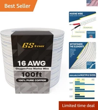 Versatile 100 Ft 16 Gauge Marine Wire, Tinned Copper for Tough Outdoor Projects