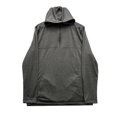 BKE Hoodie Mens Large Gray Long Sleeve Quarter Zip Grid Fleece Performance