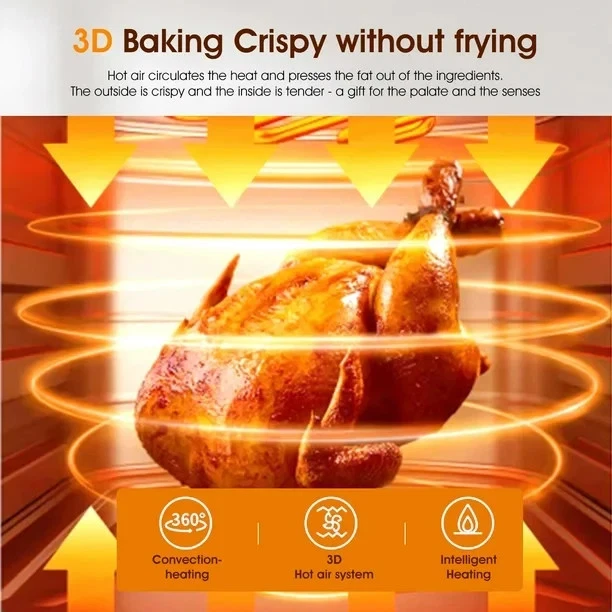 Air Fryer│Oyajia│15 L│Touch Screen│Glass Basket│Black - Image 4 of 4