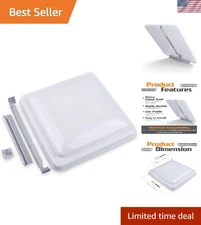 Easy Install 14.5” RV Roof Vent Cover - Modern Matte Design for Ventilation