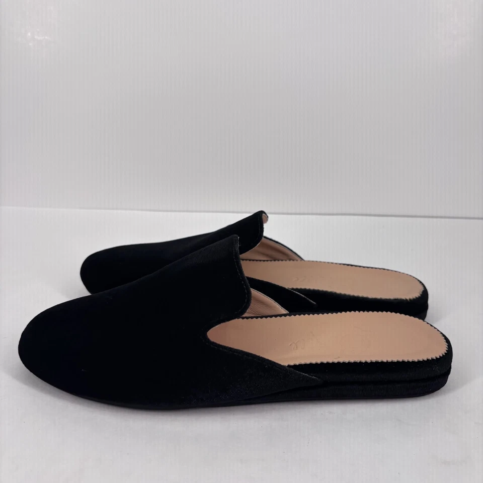 J. Zapatos planos Crew Silk Velvet para mujer EE. UU. 6,5 negros cómodos de lujo BD335 Foto 3 de 4