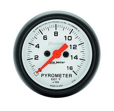 Auto Meter Phantom Electric Pyrometer Egt Gauge Kit 2-116 52mm 0-1600 Deg. F
