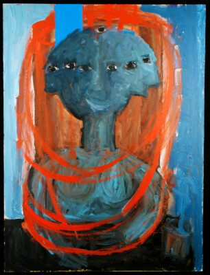 Outsider Art/Art brut. ''Geraldine...'' 1998 Ölgemälde hellsichtige Künstlerin