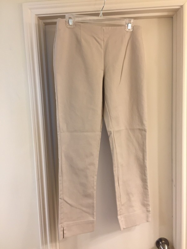 Charter Club Tan Beige Straight Leg Flat Front Side Zip Pants Size 4 EUC