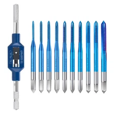 10pcs Metric Thread Machine Taps Set Hand Screw Taps M1-M3.5 Mini Plug Tap Bit