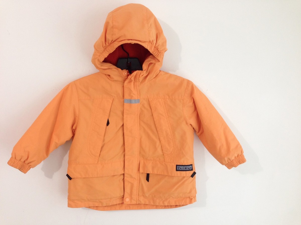 Lands' End Hooded Jacket Fleece Lined Peach/Apricot Size 3T