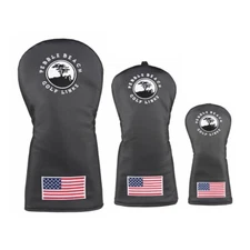 Black USA Pebble Beach Golf Club Driver Fairway Wood Hybrid Head Cover