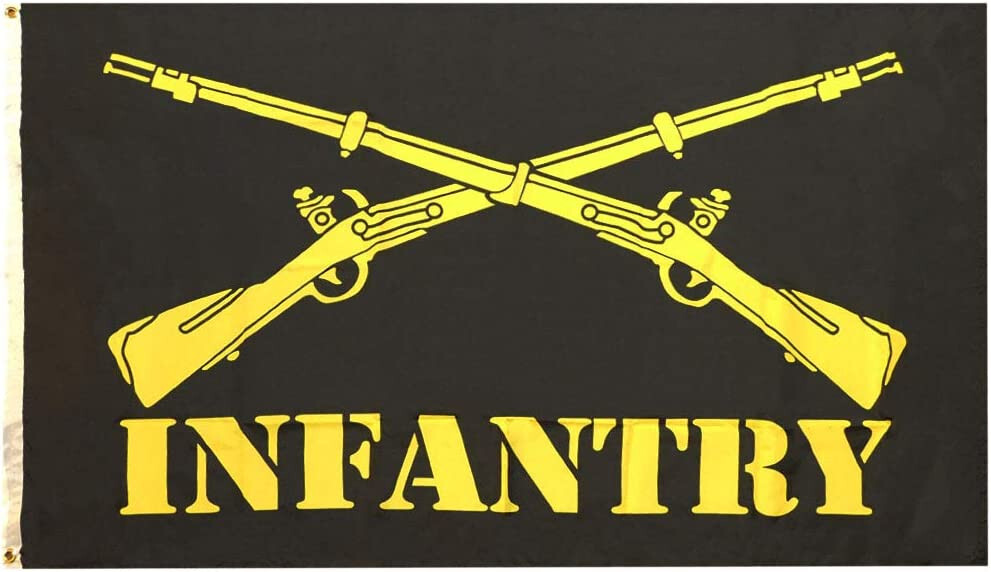 3X5 US ARMY Infantry Crossed Rifles Black Yellow Premium Quality Heavy ...