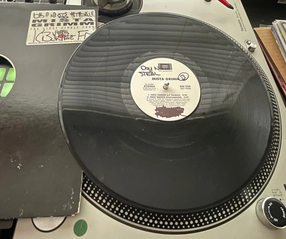 Mista Grimm – Indo Smoke Original 1993 Press 12" PROMO VG+ - Image 2 of 2