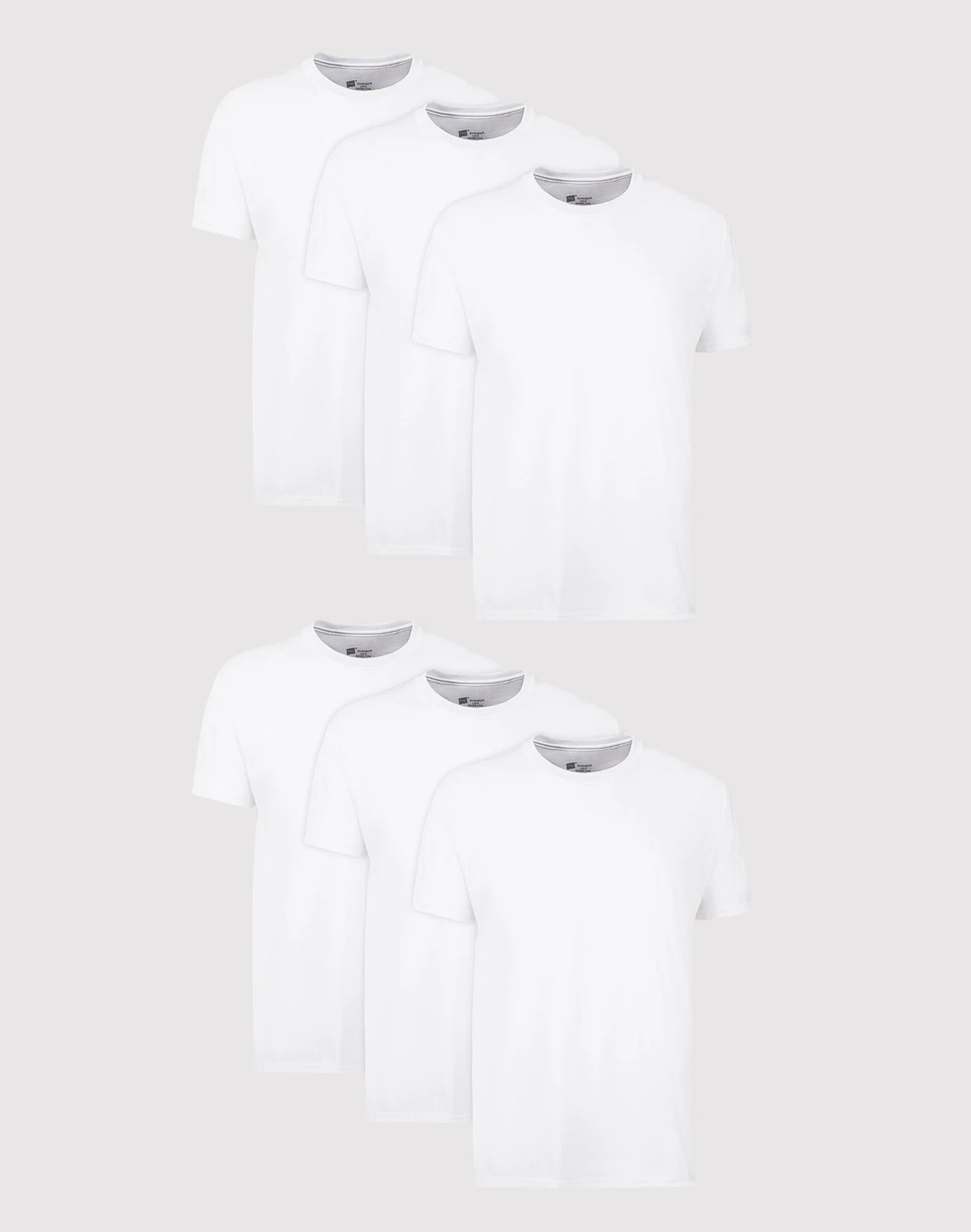 Hanes Men's White Crewneck T-Shirt 6-Pack Undershirt Tee TAGLESS FreshIQ Comfort - product detail image 1
