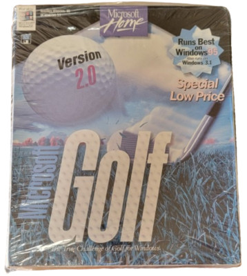 Microsoft Golf Version 2.0 (1995) Vintage PC CD ROM Computer CIB Big Box Game!