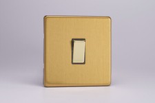 Varilight Flat Screwless Brushed Brass Light Switches, Plug Sockets, TV Sockets