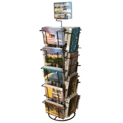 GERSO Theken-Kartenständer (18 Fächer 130x180mm schwarz) drehbar