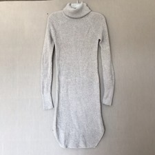 Wilfred Free Womens Turtleneck Knit Sweater Dress Grey Neutral Size XS 100% Wool