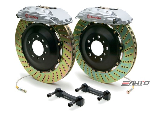 Brembo 89-98 Skyline GTR Front GT BBK 6 Piston Cast 355x32 2pc Rotor Slotted Type3-Black main image 1