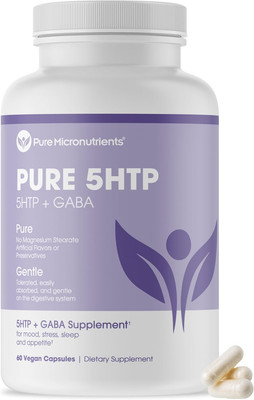 Pure 5-HTP (5-Hydroxytryptophan) plus GABA Supplement - for Sleep, Mood & Stress