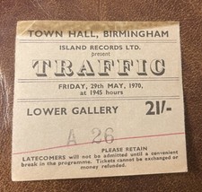 TRAFFIC/IF RARE CONCERT TICKET STUB BIRMINGHAM, ENGLAND 05/29/1970