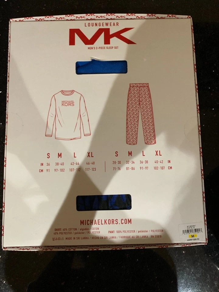 Conjunto de Pijama Michael Kors Hombre Talla M Pop Azul Precio Original $59 ahora $30 Foto 2 de 3