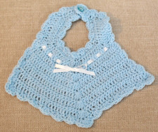 NEW Vintage BLUE BIB Newborn Baby Boy Photo Shoot Prop Accessory Handmade