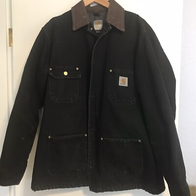 Vintage Carhartt Chore Coat, 46T Made In USA Blk Blanket Lined | eBay