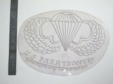 vtg 1950s 1960s Tattoo Flash acetate stencil Military US Paratrooper MIL1