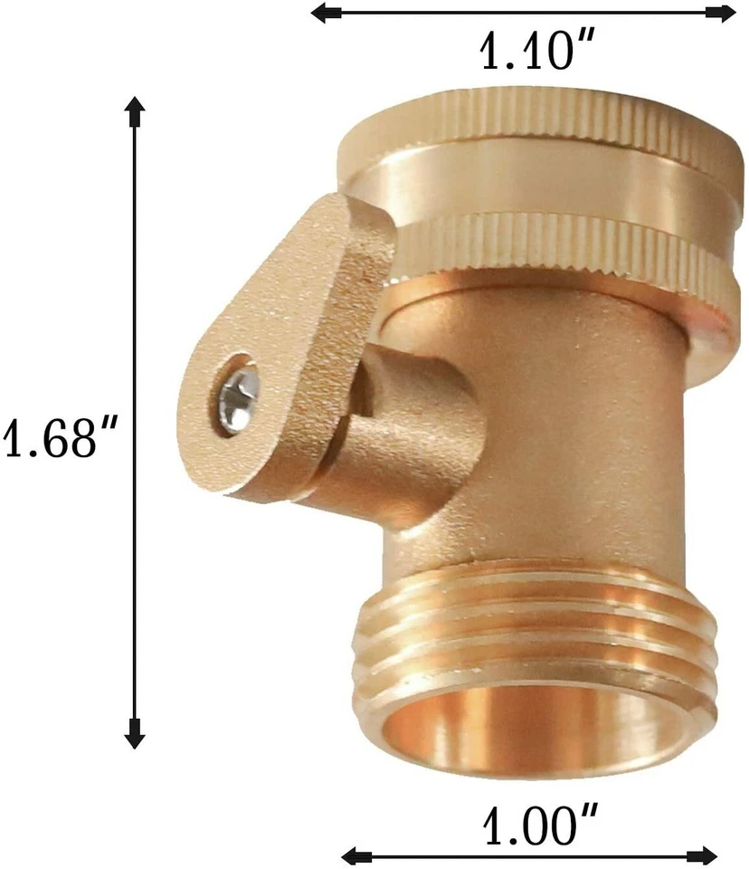 2件装黄铜花园软管关闭阀3/4英寸重型水管龙头连接器 — 第 4/4 张图片