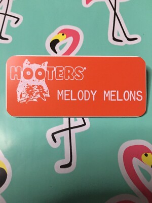 New Hooters Girl Authentic Uniform  Melody Melons  Name Tag Halloween Costume
