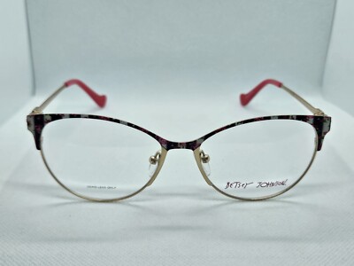 Betsey Johnson Eyewear High Society Black & Gold 55-16-140 Eyeglasses Frame