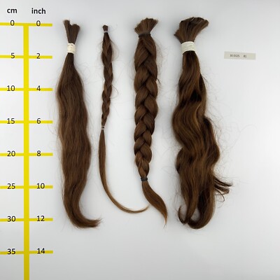 Europäisches Echthaar Rohhaare dunkelblond mind.100Gr 30-35cm - 30032581A
