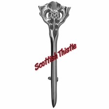 Thistle Kilt Pin Chrome Finish 4"/Scottish Kilt Pins/Highland Pin/Pin Brooch