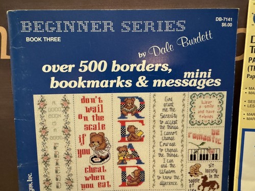 Cross Stitch Pattern Booklet 500 Bookmarks Mini Messages Dritz Tracing Paper LOT - Picture 2 of 12