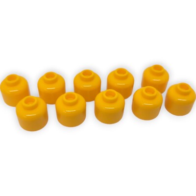 Lego 10x Minifigur Kopf Head 3626c Gelb Bright Light Orange Ersatz Ersatzteil