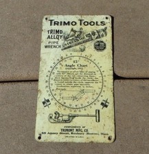 Vintage Trimo LATHE DRILL Pipefitter Plumber ANGLE Chart Metal