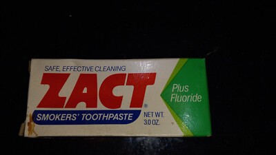Vintage Zact Smokers Toothpaste Plus Floride 3.0oz EXP: 10-87 vintage toothpaste