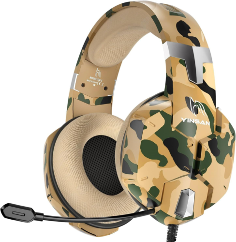 YINSAN Camo Gaming Headset for Xbox One PS4 with Mic Stereo Sound-image