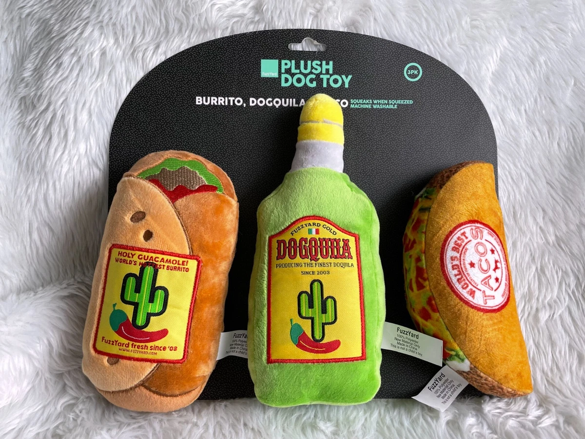 Dog Toy Set Tequila Burrito and Taco