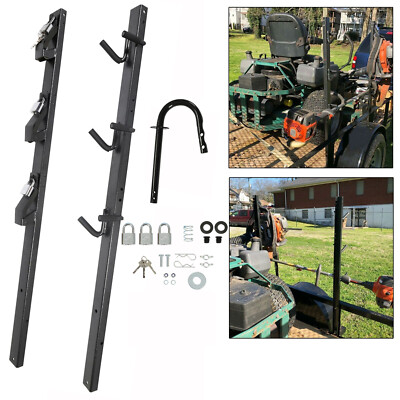 #ad #ad 3 Place Weeder Trimmer Rack Holder for Enclosed Landscape Trailer Lockable $52.35