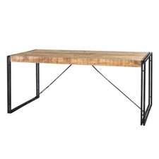 Upcycled Industrial Vintage Mintis Solid Wood And Metal Medium Dining Table