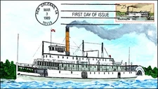 Scott 2408 25 Cents Steamboat Washington Derossett Hand Painted FDC 47 / 94