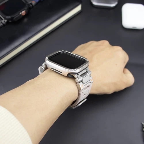 Correa y carcasa de metal + silicona para Apple Watch Ultra2 49 mm 9 8 44/45 mm - Imagen 4 de 32