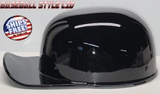 BASEBALL STYLE HELMET  GLOSS  BLACK   LOW PROFILE BIKER MOTORCYCLE NOVELTY LID