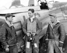 North American P-51 Mustang & ground crew World War II WWII WW2 8x10 Photo 334c