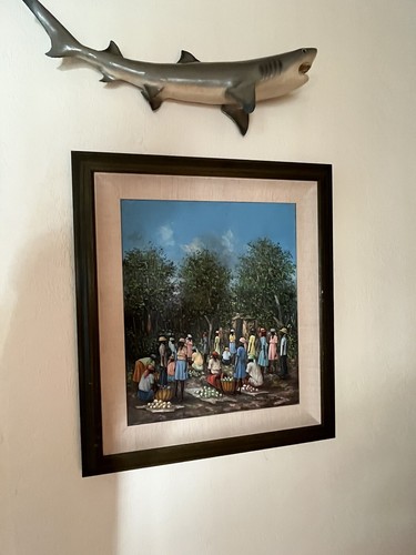 LISTED ARTIST Signed Ludovic J. Simpson Haitian Art Village Scene Painting Haiti - Picture 8 of 16